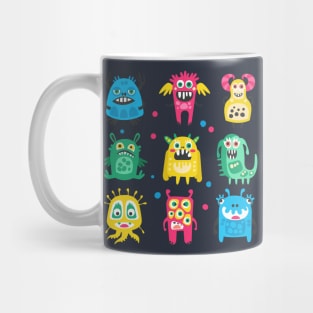 aliens bacteria cartoon set Mug